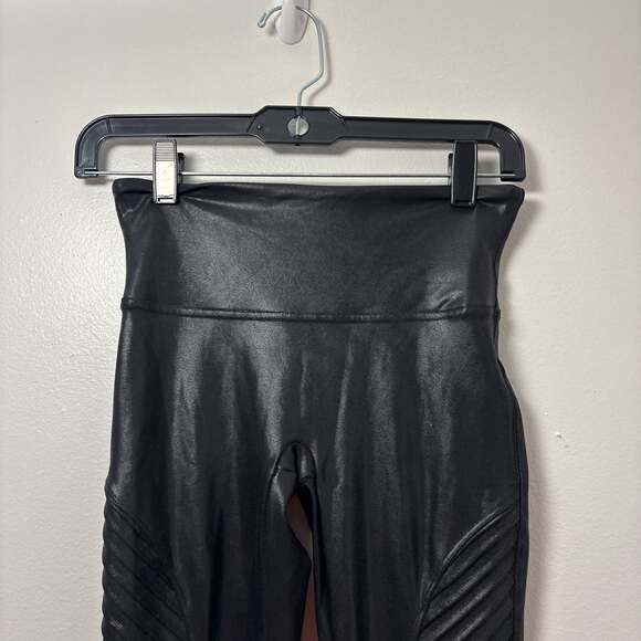 SPANX Women's Faux Leather Moto Leggings - Picture 2 of 5